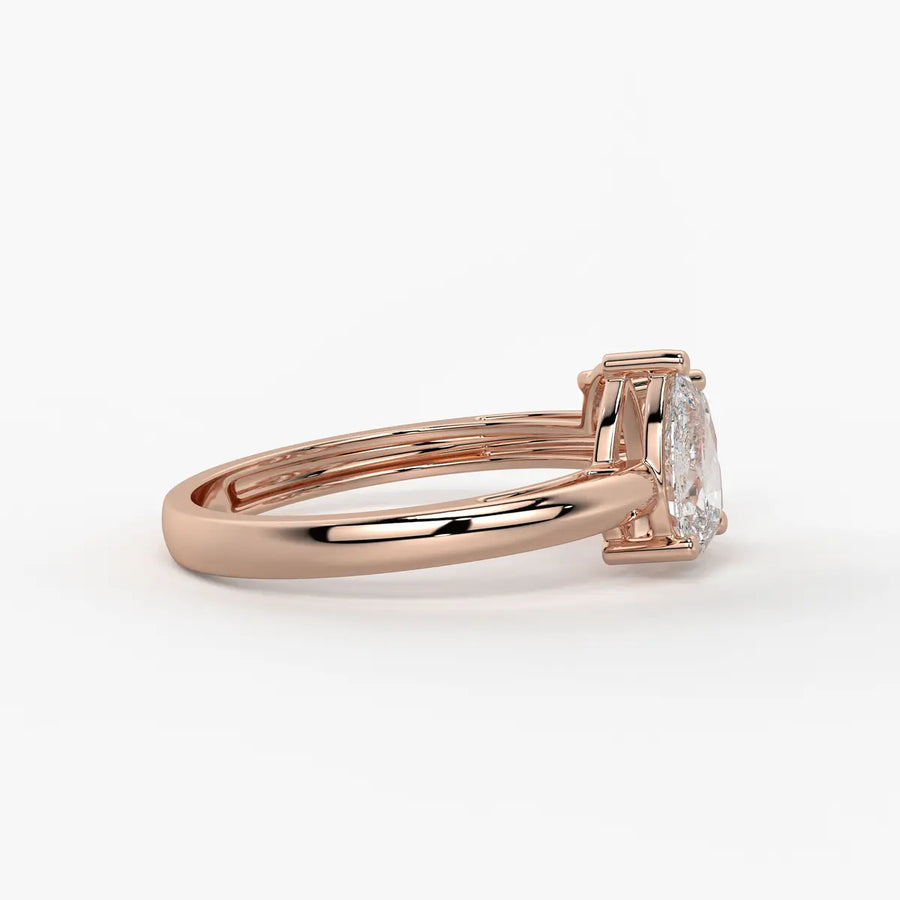 Evara Duo Sparkle Pear & Oval Diamond Open Ring