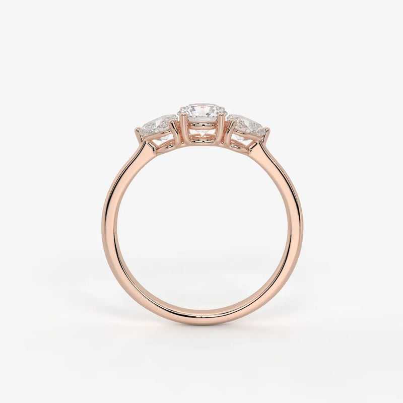 Valoria Round Heart Trilogy Diamond Ring