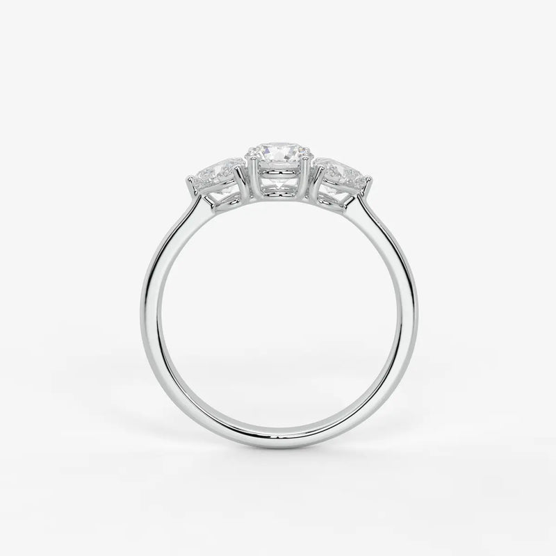 Valoria Round Heart Trilogy Diamond Ring