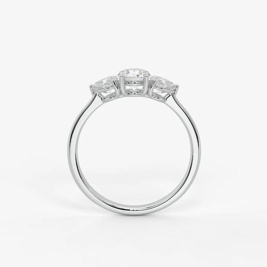 Valoria Round Heart Trilogy Diamond Ring