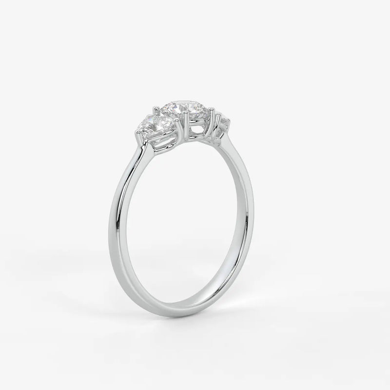 Valoria Round Heart Trilogy Diamond Ring