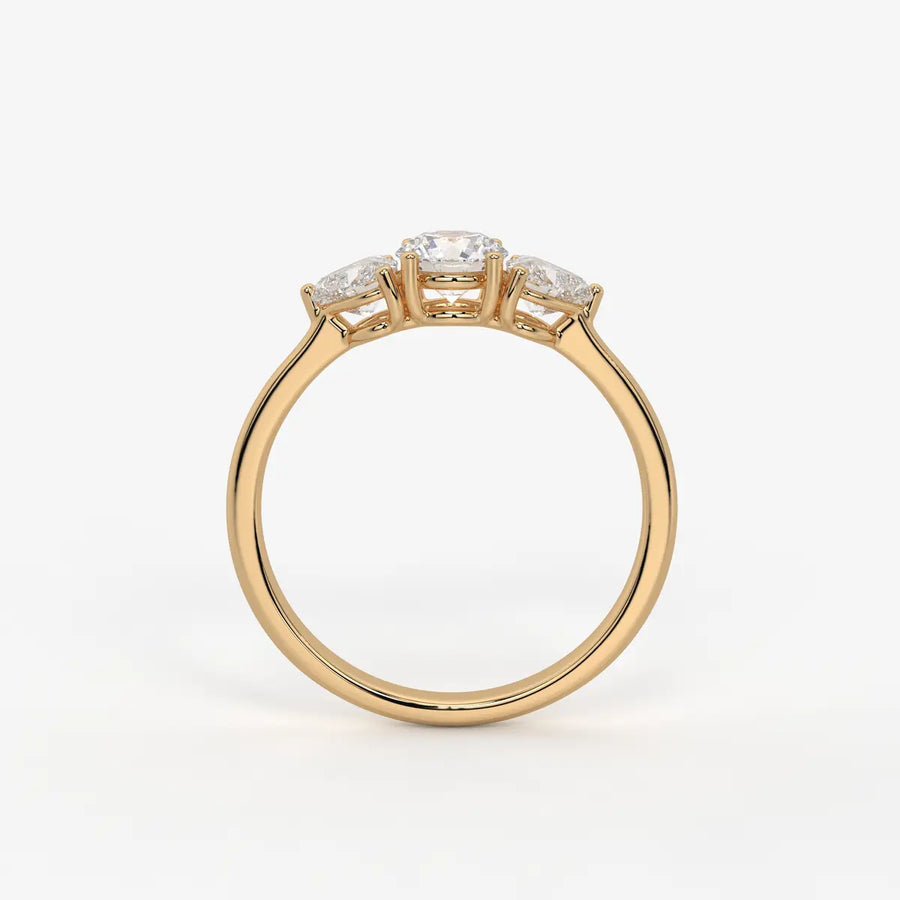 Valoria Round Heart Trilogy Diamond Ring