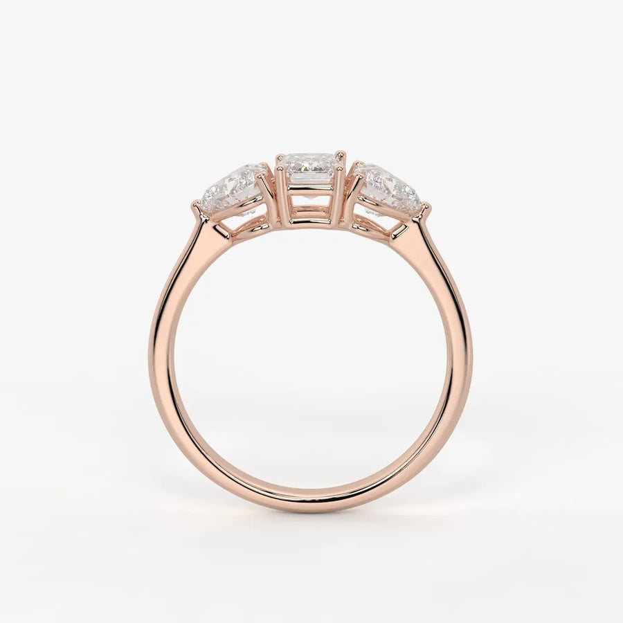 Celestra Emerald Heart Trilogy Diamond Ring