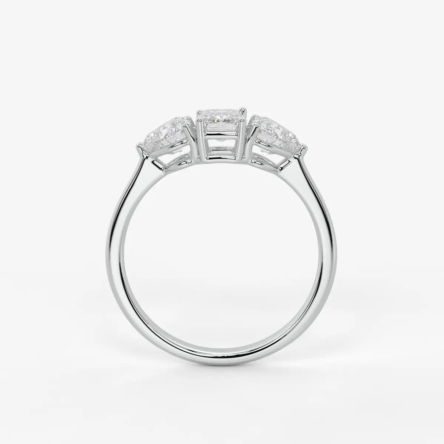 Celestra Emerald Heart Trilogy Diamond Ring