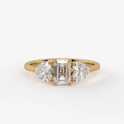 Celestra Emerald Heart Trilogy Diamond Ring