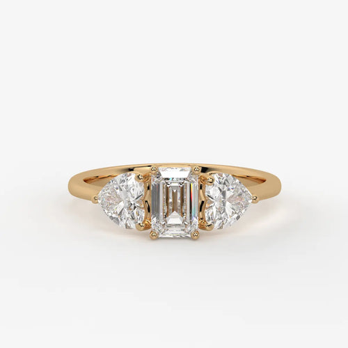 Celestra Emerald Heart Trilogy Diamond Ring