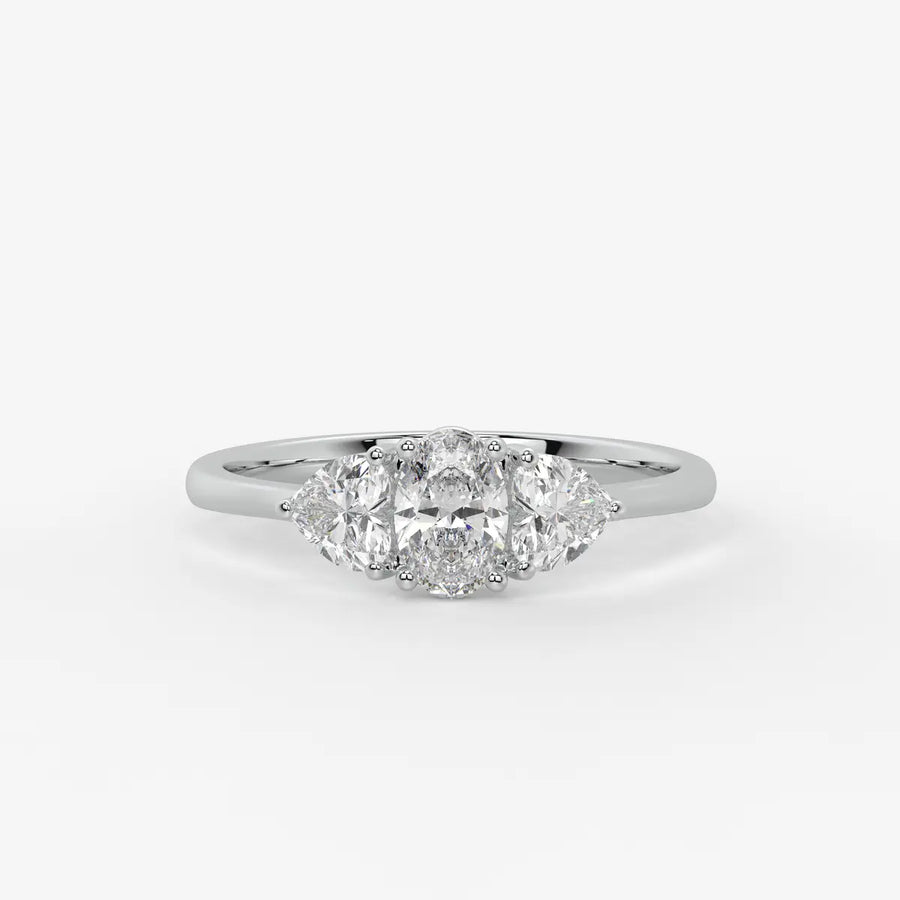 Ovelisse Oval Heart Trilogy Diamond Ring