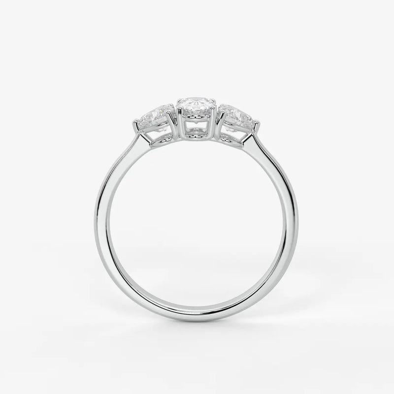 Ovelisse Oval Heart Trilogy Diamond Ring