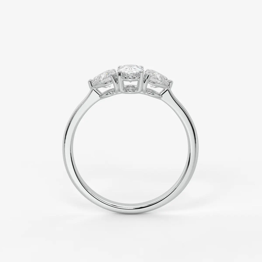 Ovelisse Oval Heart Trilogy Diamond Ring