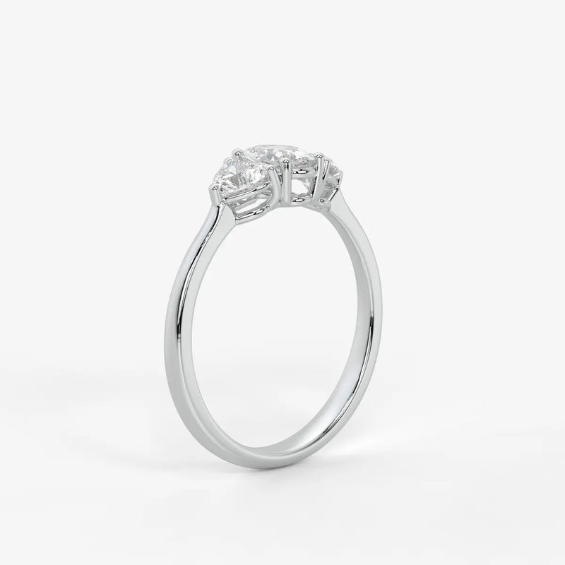 Ovelisse Oval Heart Trilogy Diamond Ring