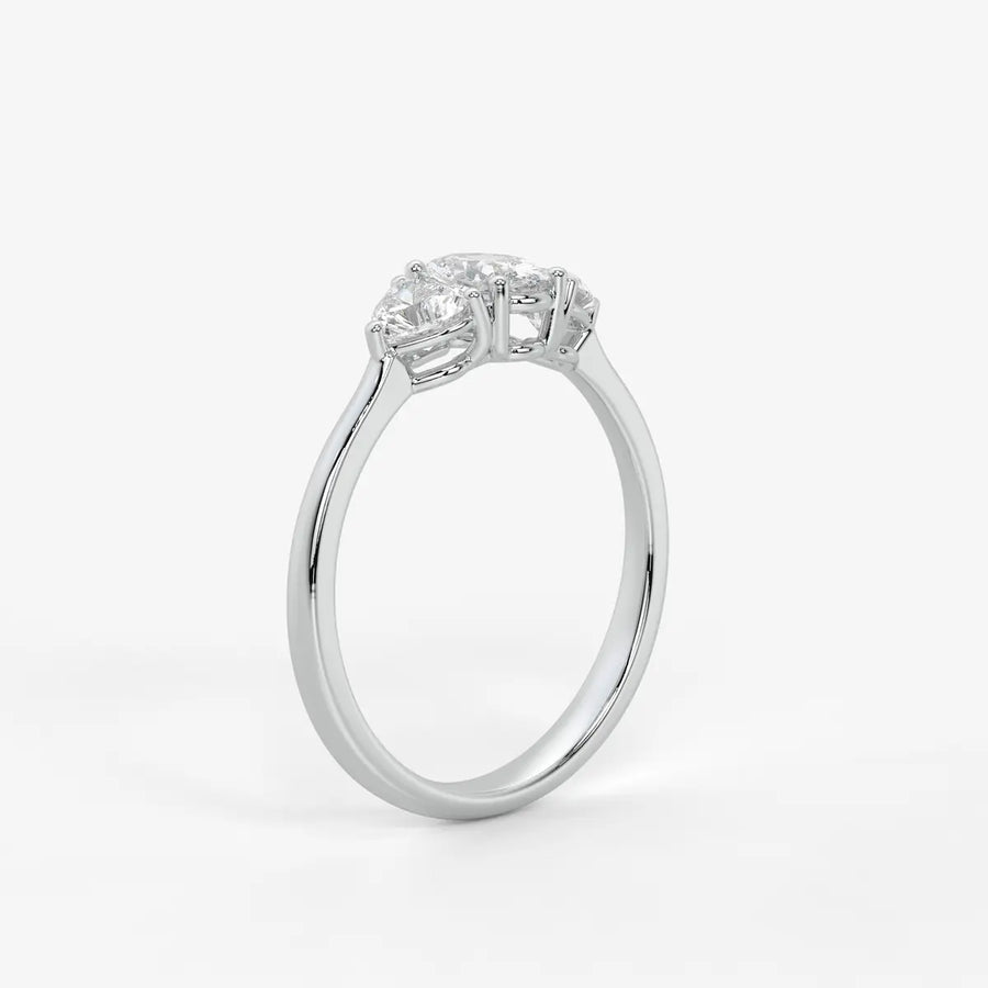 Ovelisse Oval Heart Trilogy Diamond Ring