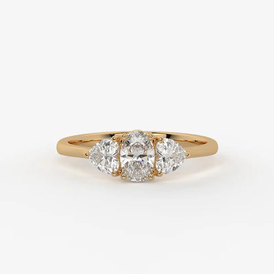 Ovelisse Oval Heart Trilogy Diamond Ring