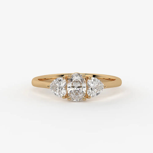 Ovelisse Oval Heart Trilogy Diamond Ring