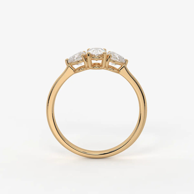 Ovelisse Oval Heart Trilogy Diamond Ring