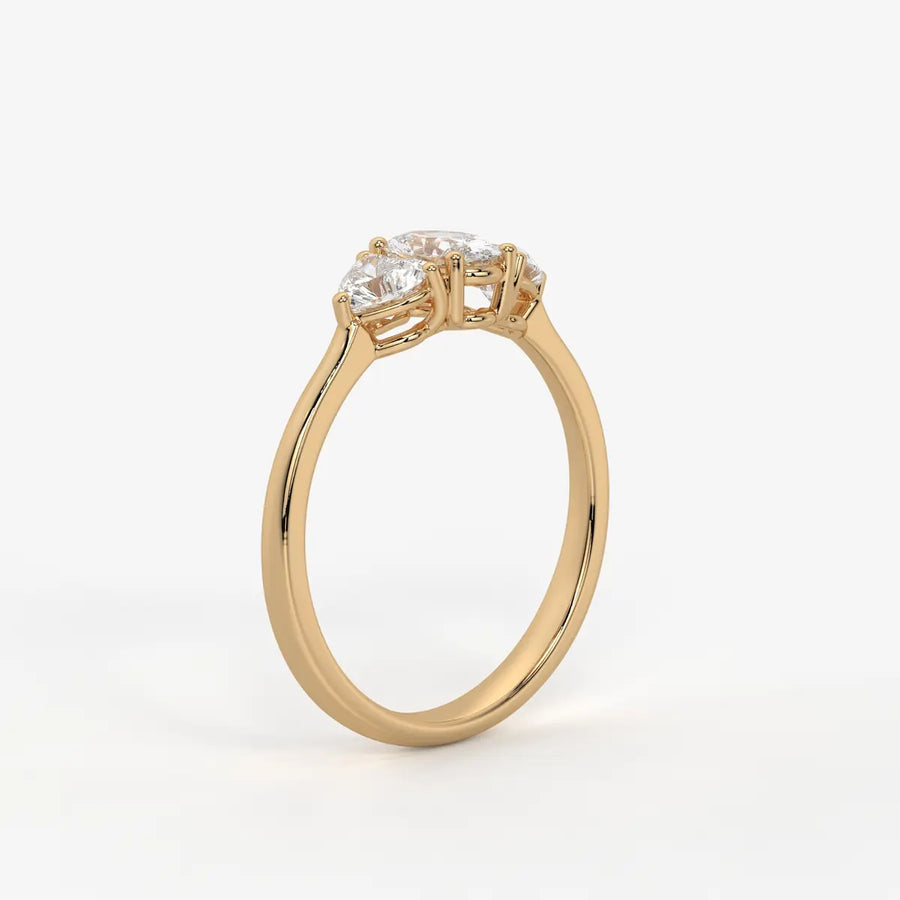 Ovelisse Oval Heart Trilogy Diamond Ring