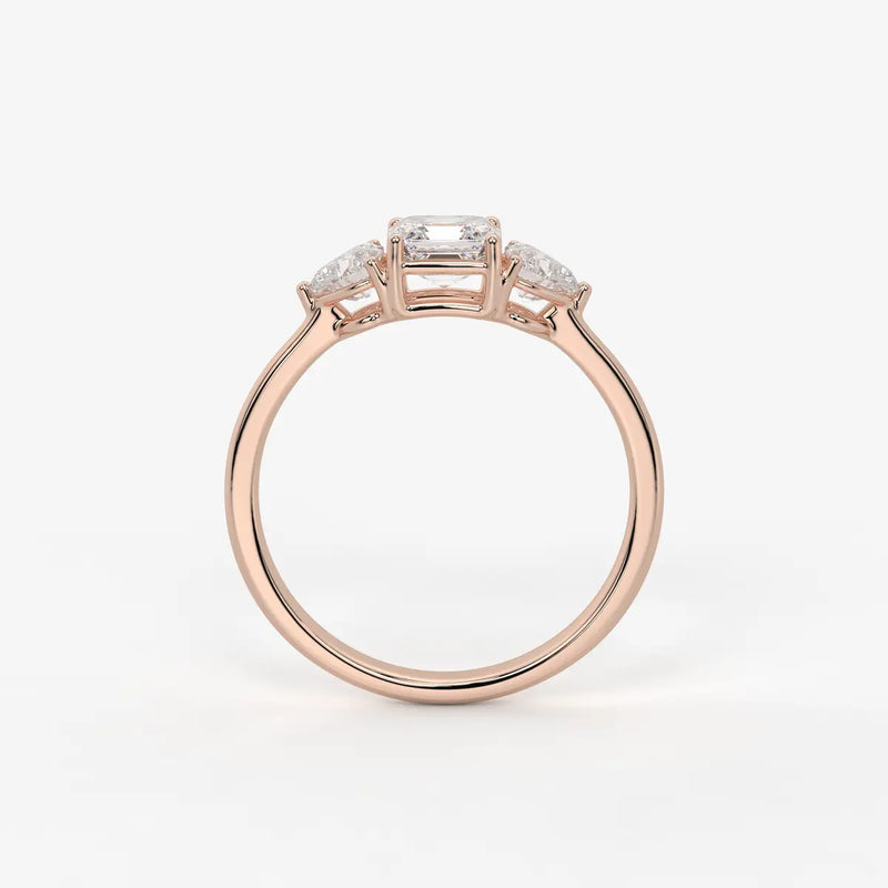 Asterelle Asscher Heart Trilogy Diamond Ring