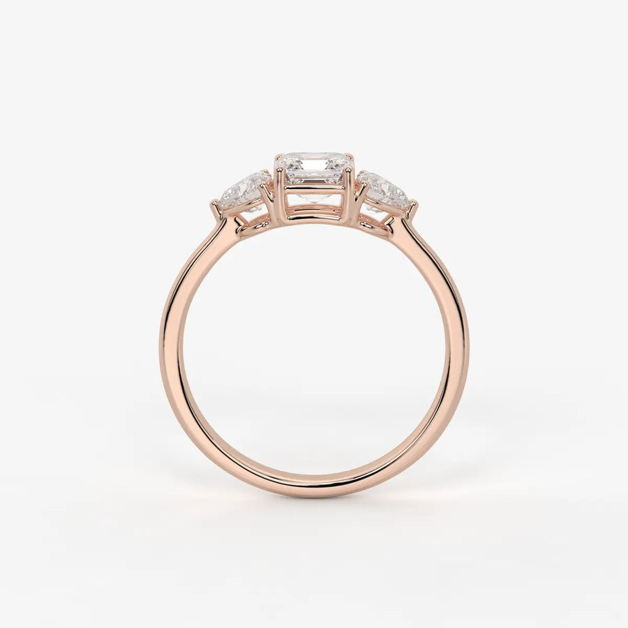 Asterelle Asscher Heart Trilogy Diamond Ring