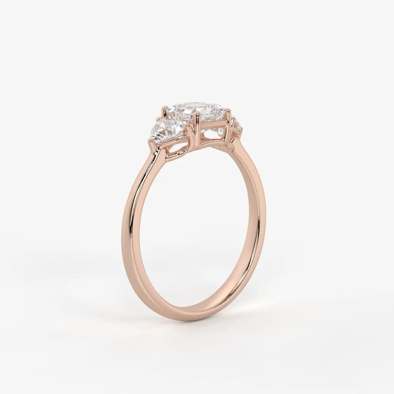Asterelle Asscher Heart Trilogy Diamond Ring