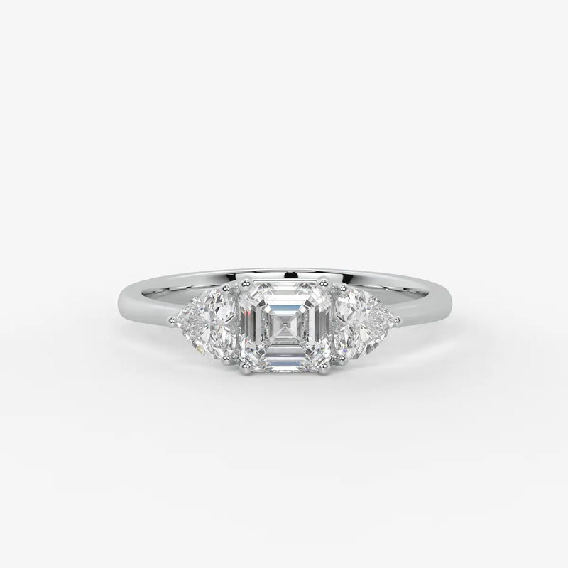 Asterelle Asscher Heart Trilogy Diamond Ring