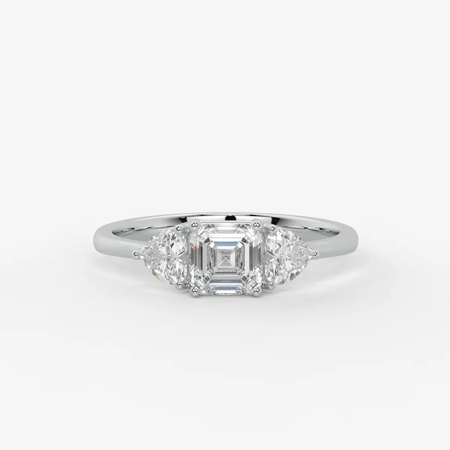 Asterelle Asscher Heart Trilogy Diamond Ring