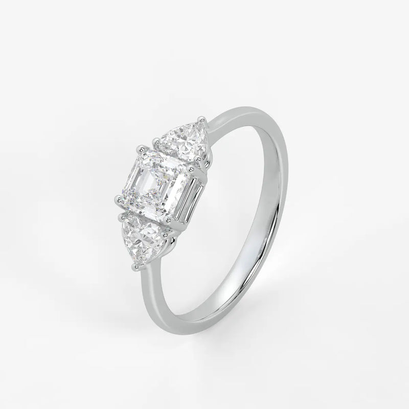 Asterelle Asscher Heart Trilogy Diamond Ring