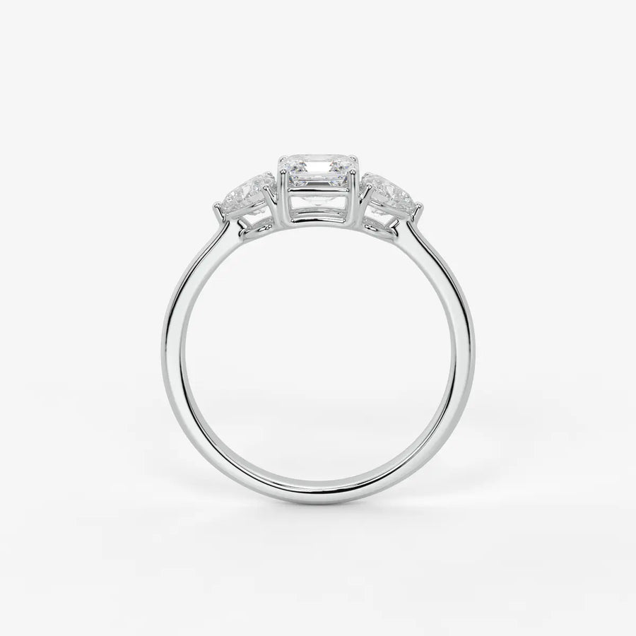 Asterelle Asscher Heart Trilogy Diamond Ring