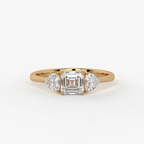 Asterelle Asscher Heart Trilogy Diamond Ring