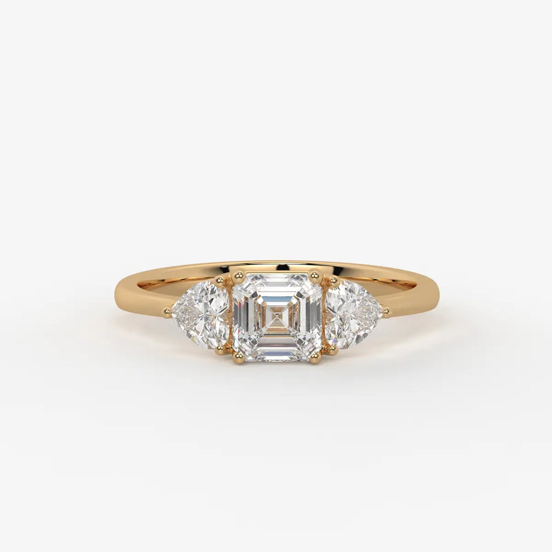 Asterelle Asscher Heart Trilogy Diamond Ring
