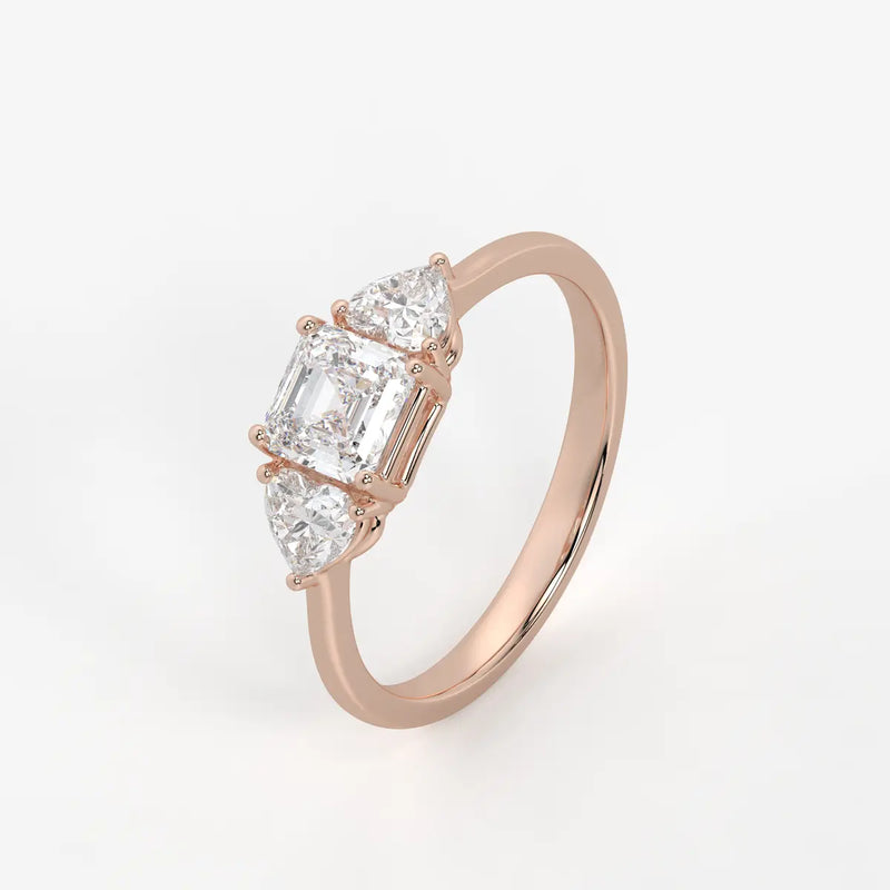 Asterelle Asscher Heart Trilogy Diamond Ring
