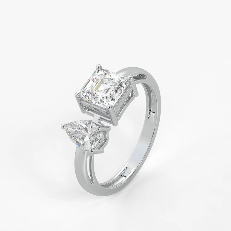 The Kyra Ethereal Pear & Asscher Ring