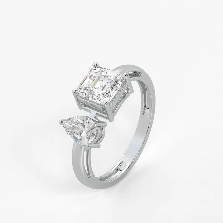 The Kyra Ethereal Pear & Asscher Ring