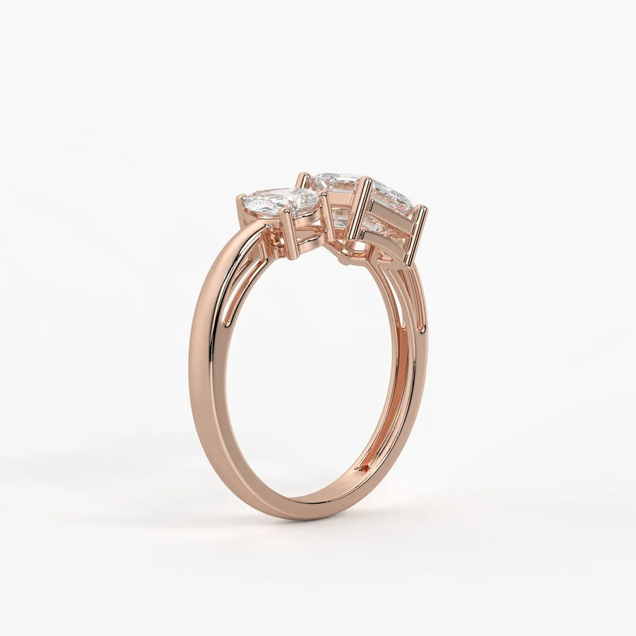 The Kyra Ethereal Pear & Asscher Ring