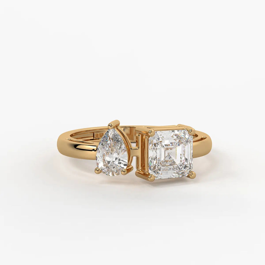 The Kyra Ethereal Pear & Asscher Ring