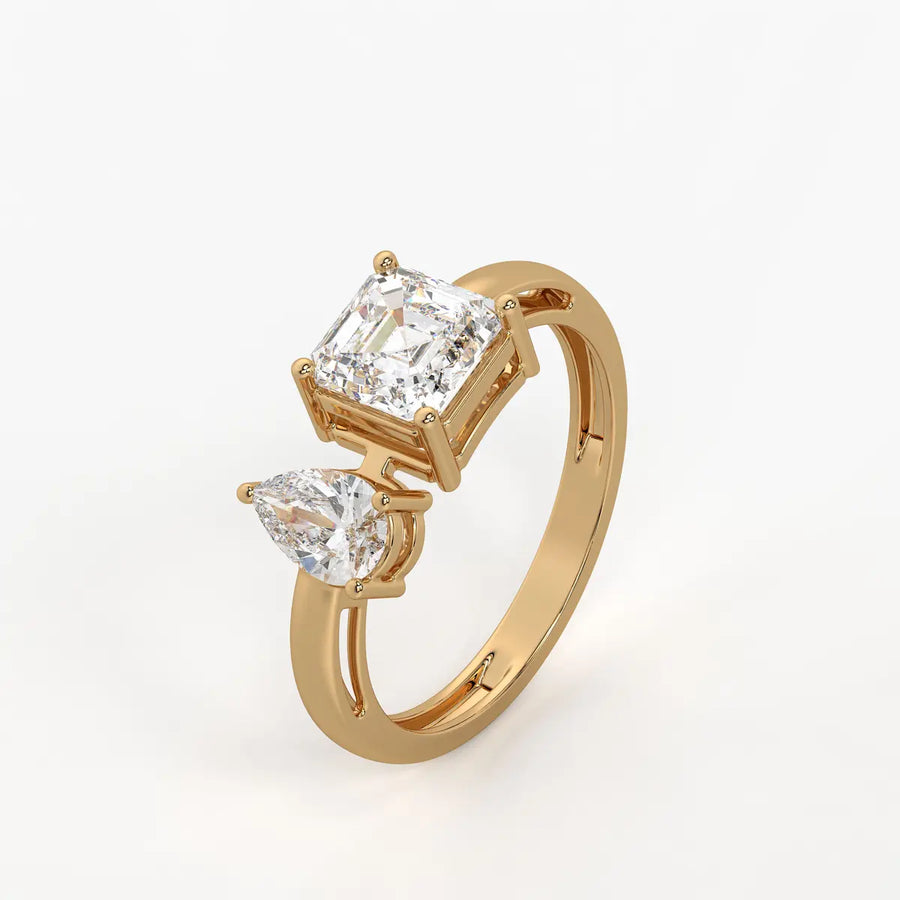 The Kyra Ethereal Pear & Asscher Ring