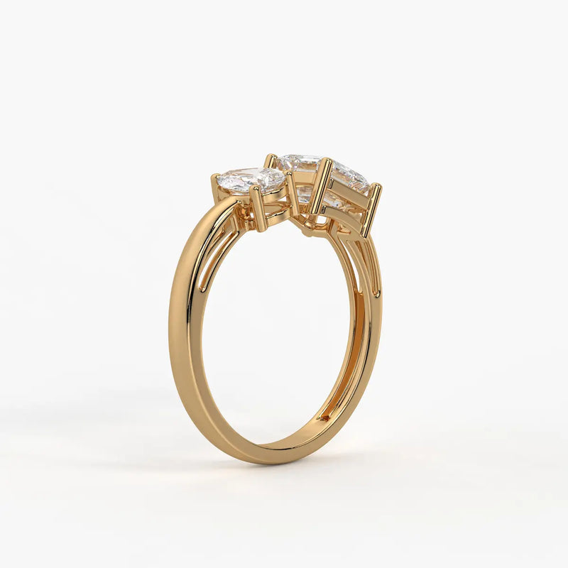 The Kyra Ethereal Pear & Asscher Ring