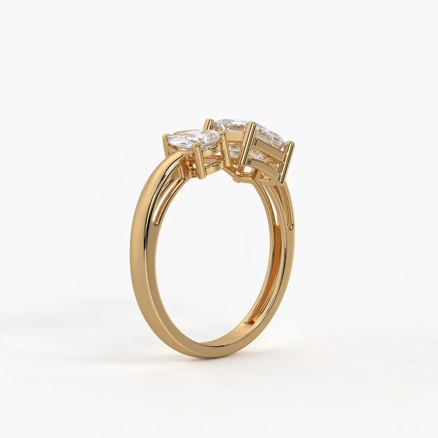 The Kyra Ethereal Pear & Asscher Ring