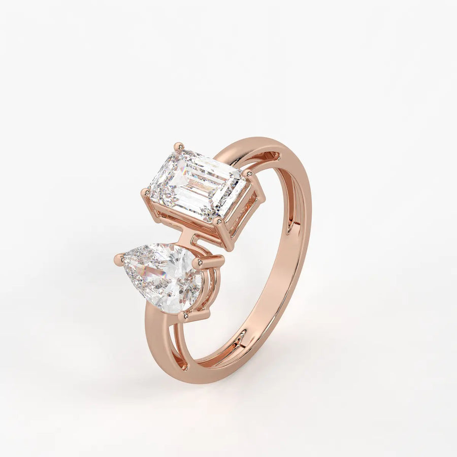 The Inara Pear & Emerald Fusion Ring