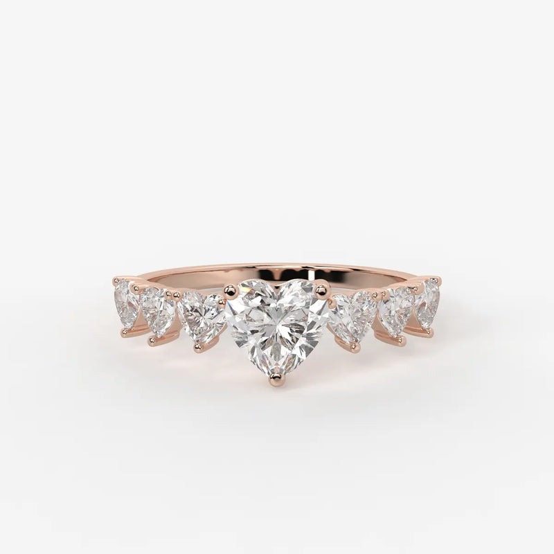 Heart Cluster Anniversary Ring