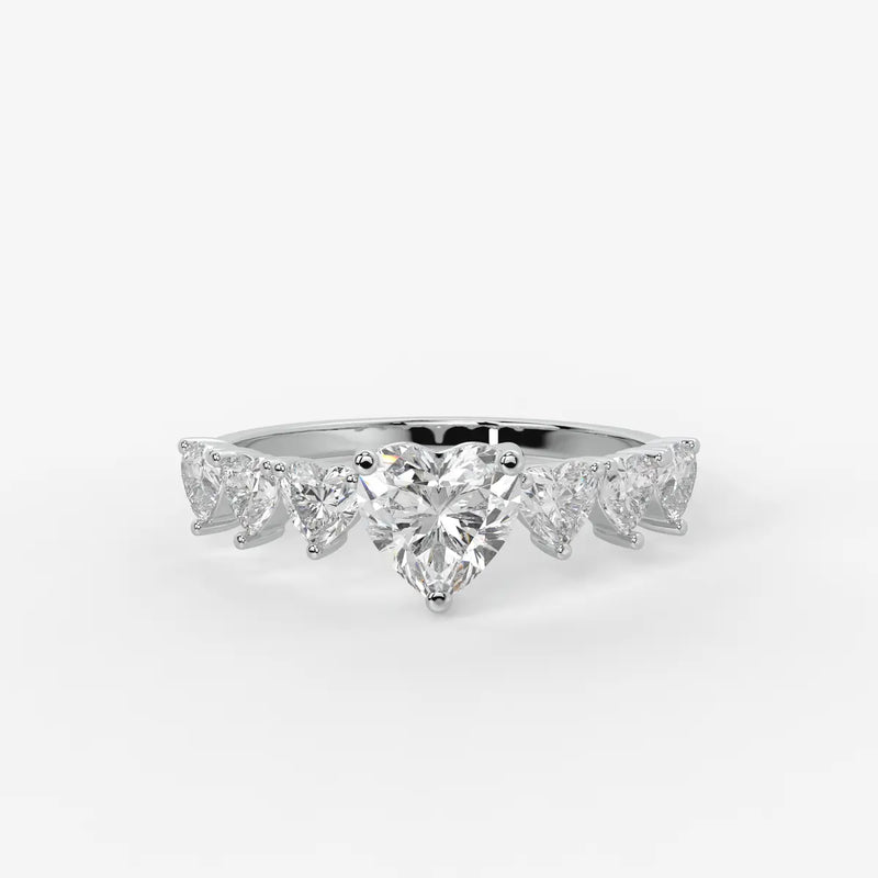 Heart Cluster Anniversary Ring