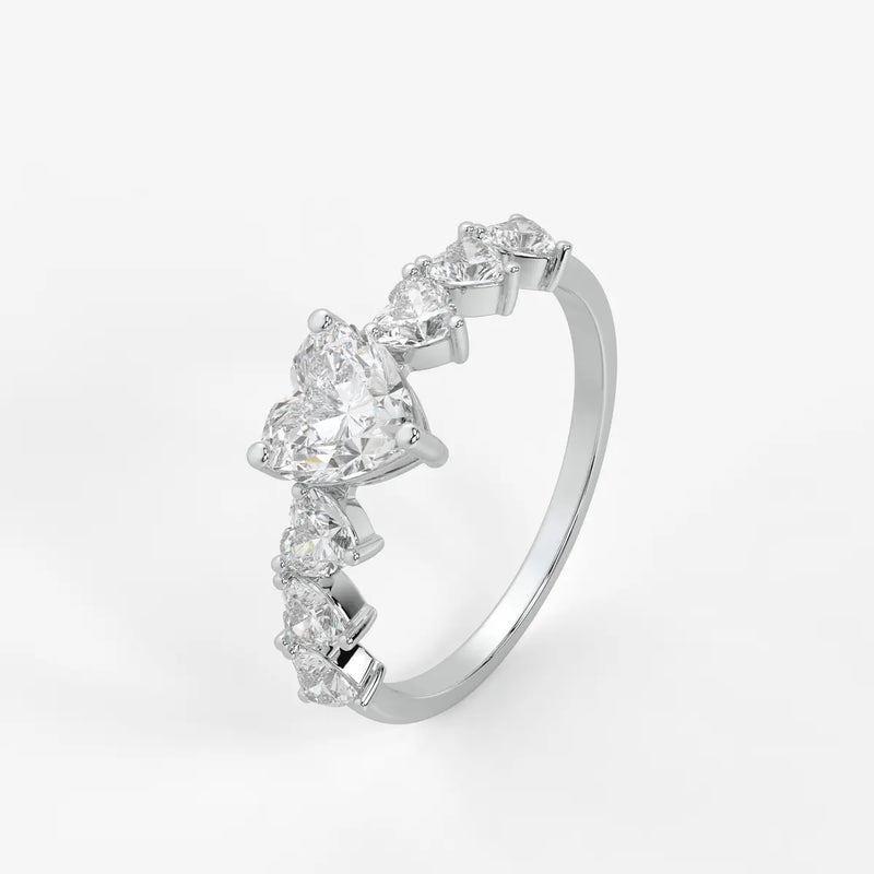 Heart Cluster Anniversary Ring