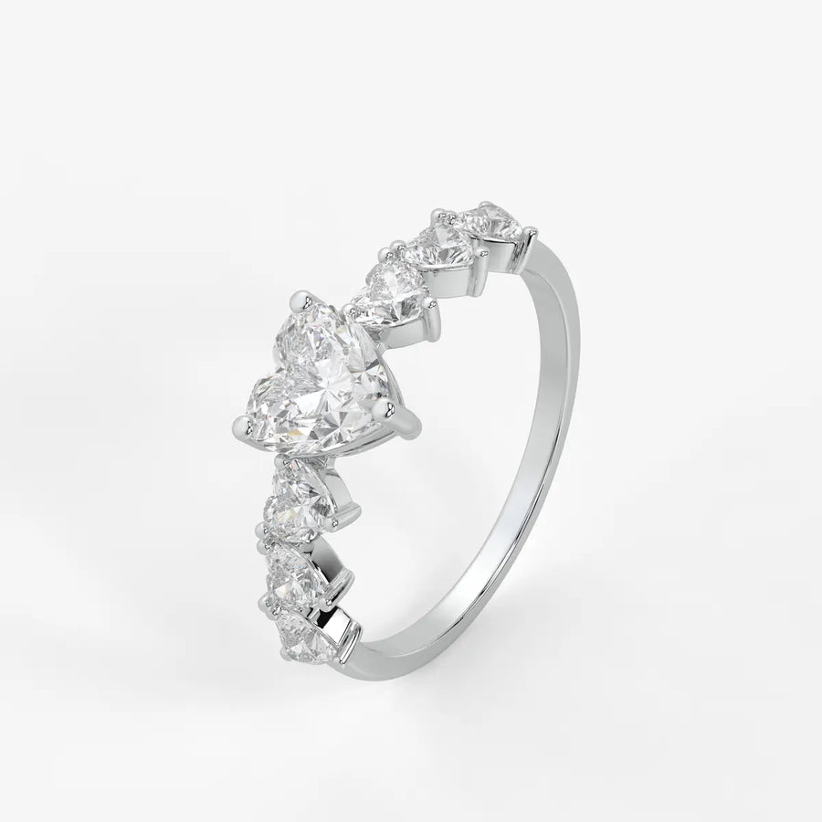 Heart Cluster Anniversary Ring