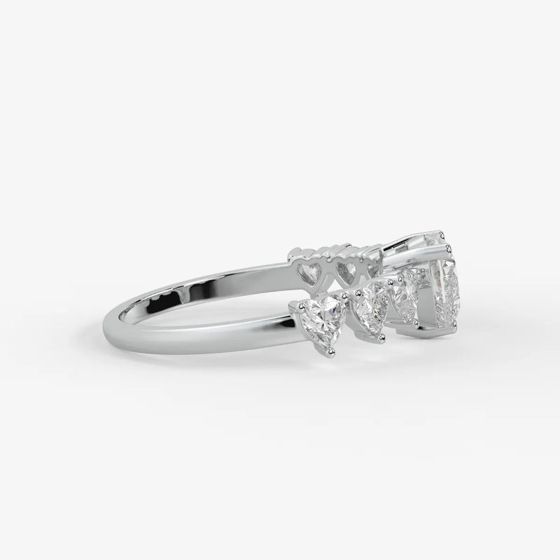 Heart Cluster Anniversary Ring