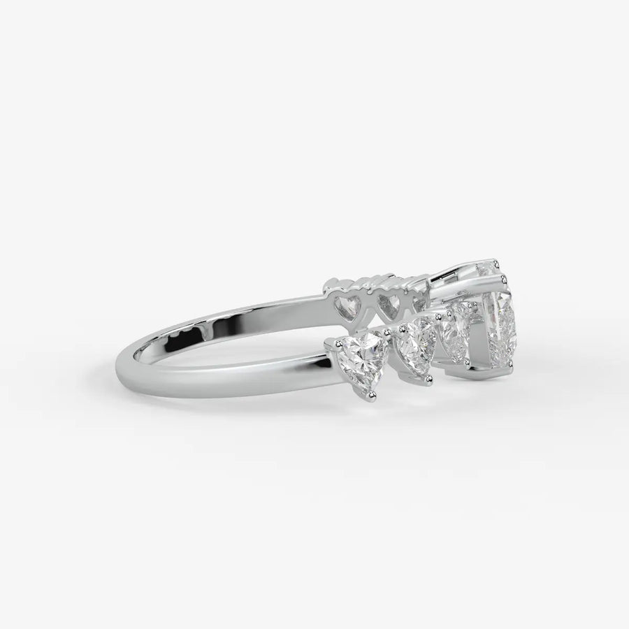 Heart Cluster Anniversary Ring