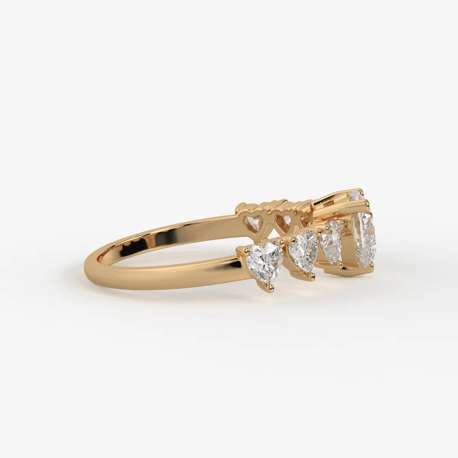 Heart Cluster Anniversary Ring