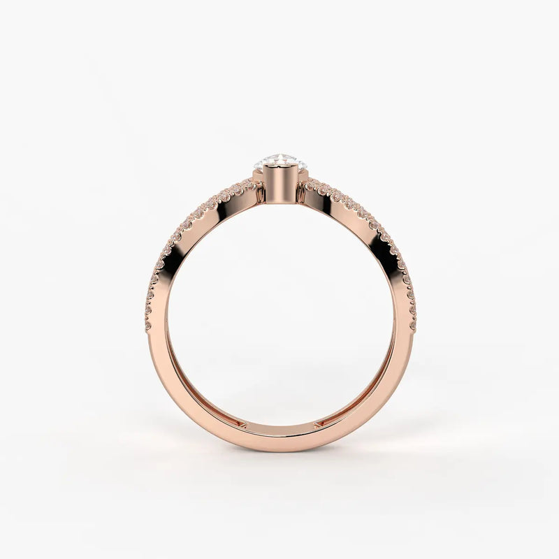 Elaris Pear Solitaire Diamond Ring