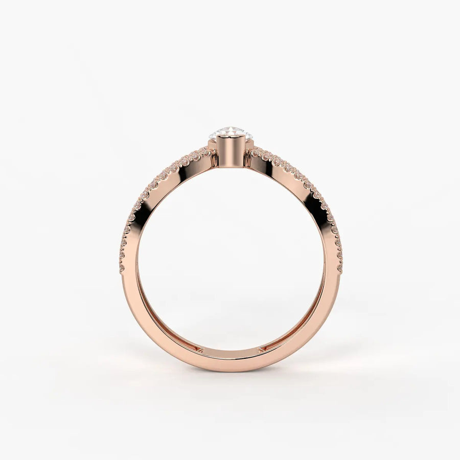 Elaris Pear Solitaire Diamond Ring