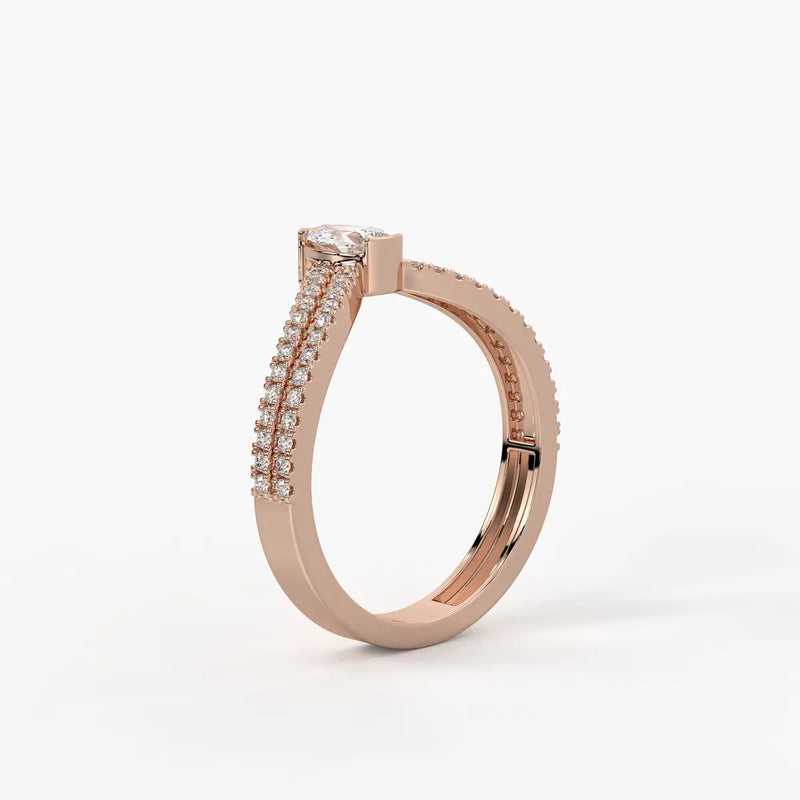 Elaris Pear Solitaire Diamond Ring