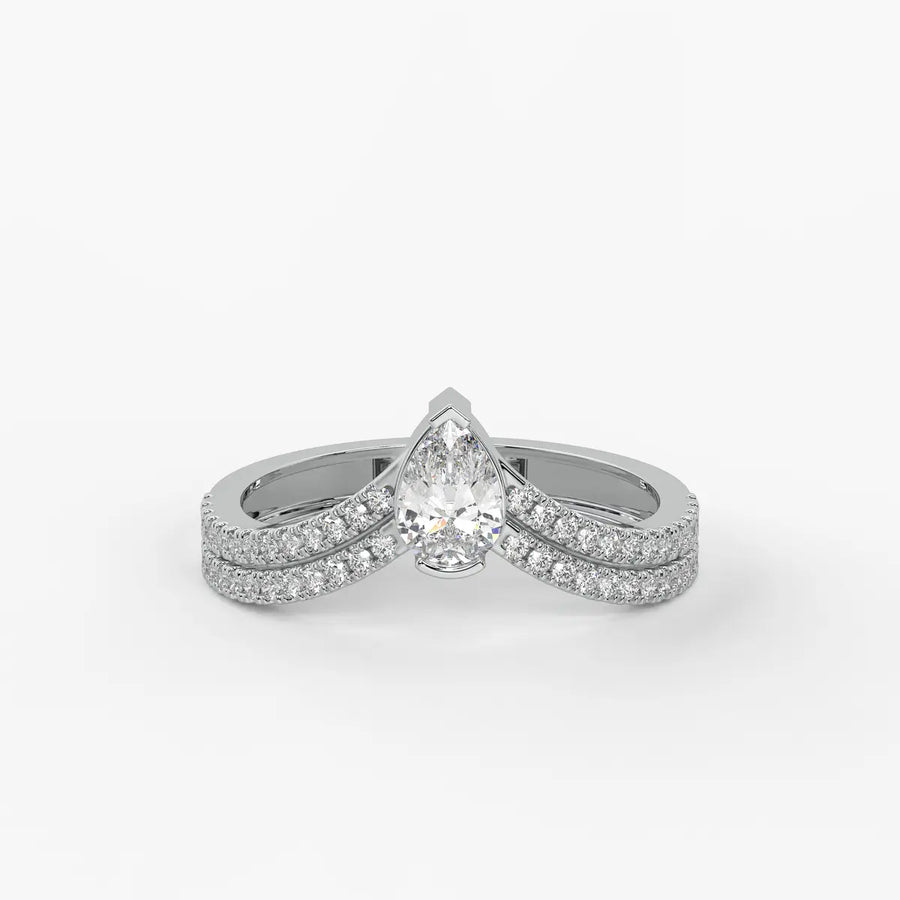 Elaris Pear Solitaire Diamond Ring