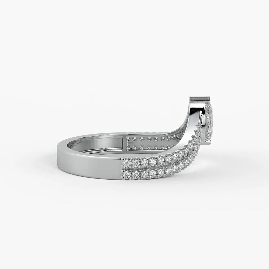 Elaris Pear Solitaire Diamond Ring