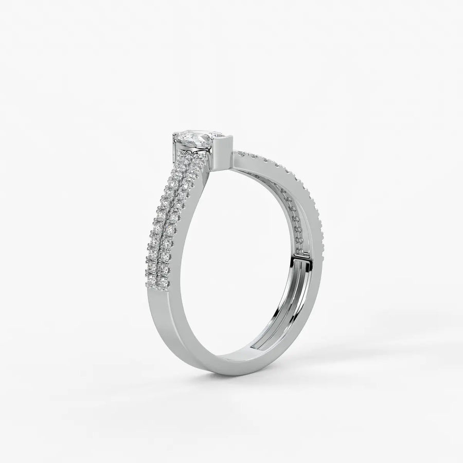 Elaris Pear Solitaire Diamond Ring